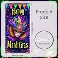 thumbnail image 2 of Purple Mask Mardi Gras Banner Gold Ornate Masquerade Display Green Feather Emerald Gem Carnival Backdrop for Carnival Party Masquerade Ball Festive Celebration, 2 of 4