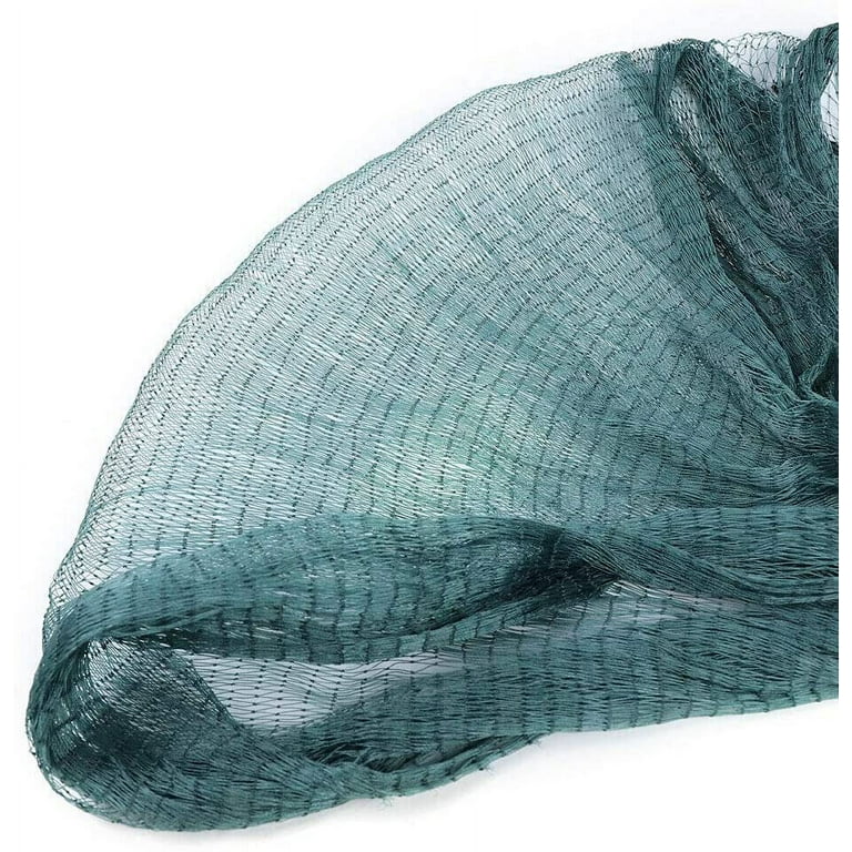 Miumaeov 33ft Nylon Beach Seine Drag Net Fishing Cast Monofilament Fish Mesh Sinker Nets, Size: 2x10M/6.5x33FT, Green