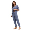 thumbnail image 4 of Xmarks Women's Casual Maxi Long Nightgown Solid Color Sleep Shirts Long Sleeves Sleepshirt Full Length Split Pajama Dress S-2XL, 4 of 8