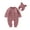 Pink, variant on Newborn Baby Boy Girl Fall Winter Clothes 3M 6M 12M 18M Long Sleeve Solid Color Knitted Button Romper Bear Hat Cute Outfit