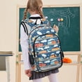 thumbnail image 7 of FORMRS Unisex School Backpack 17" Student Travel Bag with Laptop Compartment, Blue Cute Train Pattern, 7 of 7