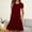 Wine, variant on Sentmoon Boho Dress with Pockets Crew Neck Solid Color Plus Size Dress Short Sleeve Loose Fit Beach Beach Stuff Jean Dress for Women for Everyday Casual Wear Green L