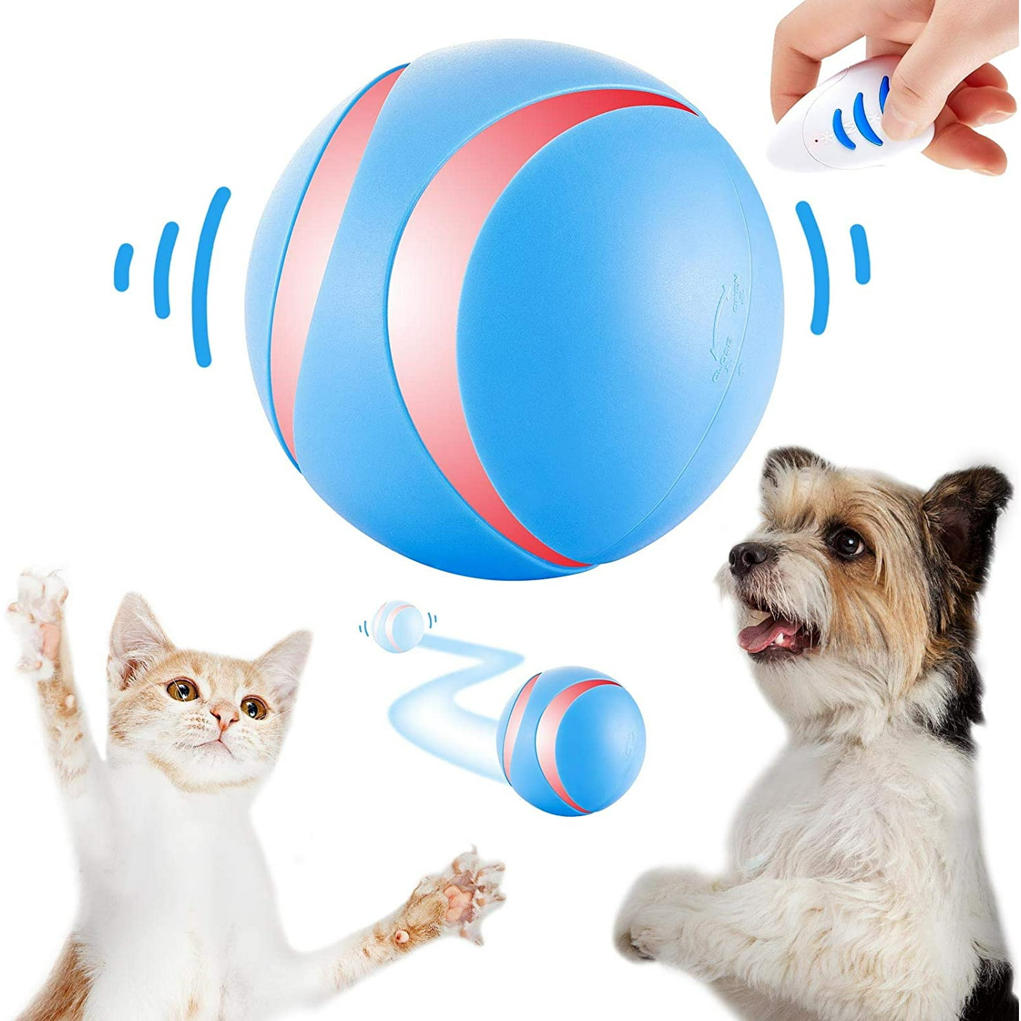 Automatic Interactive Pet Ball Remote Control Dog Toys Balls Funny LED Light Up Smart Balls for Pet Smart Interactive Ball for Dog Automatic Rolling Pet Ball for Bored Dogs Puppy and Cats