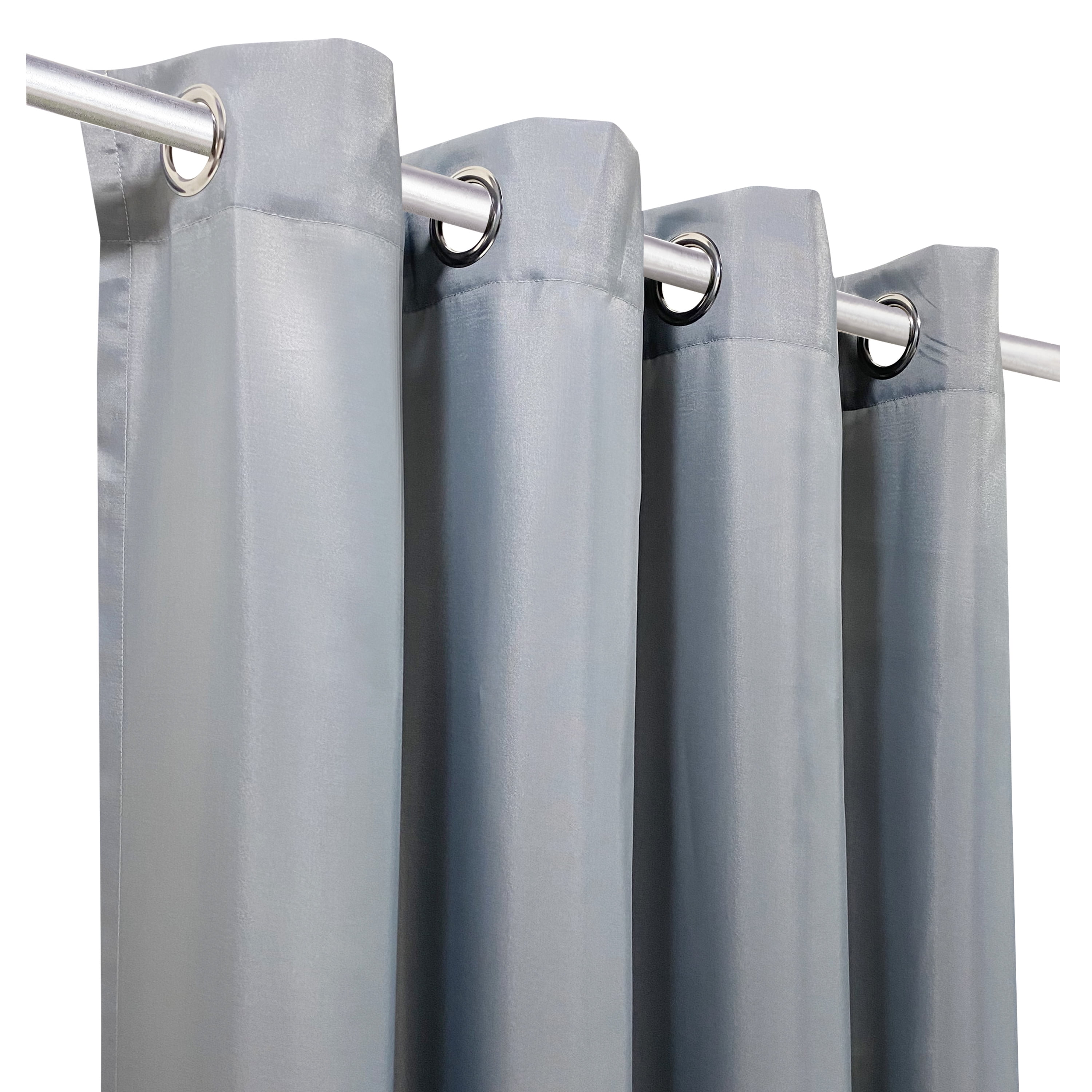 Seaside Indoor/Outdoor Grommet Curtain Panel - Pair each 50" x 96" in Alloy Grey