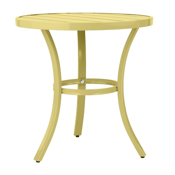 Outdoor Round Side Table Light Yellow Weather‑Resistant Patio Accent Table