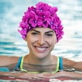 thumbnail image 2 of 1 Pce Bonnet de Bain Respirant en Forme de Fleur pour Femmes et Filles, 2 of 8