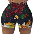 thumbnail image 2 of Honeii Merry Christmas Elk Print Women's Workout Shorts, Gym Shorts for Active Wear, Sports Shorts,Women's Running Shorts,Quick Dry Athletic Shorts-X-Large, 2 of 8
