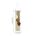 thumbnail image 2 of Macrame Wall Hanging 26.77x7.87 Inch Handwoven Cotton Rope Leaf Tapestry with Wooden Bead Fringe for Bedroom Headboard Living Room Boho Wall Decor, 2 of 6