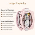 thumbnail image 4 of Bolsa de pañales Telena Travel Crossbody, grande, rosa con funda, 4 of 9