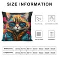thumbnail image 5 of MDO  Bad boy cat Sunglasses Holding Mug Shot Sign Funny Soft Throw Pillow Covers Cushion Cover Decor for Sofa Couch Bed 18x18 Inch Cat Lover Gifts, Funny Cat Pillow Cover, 5 of 5