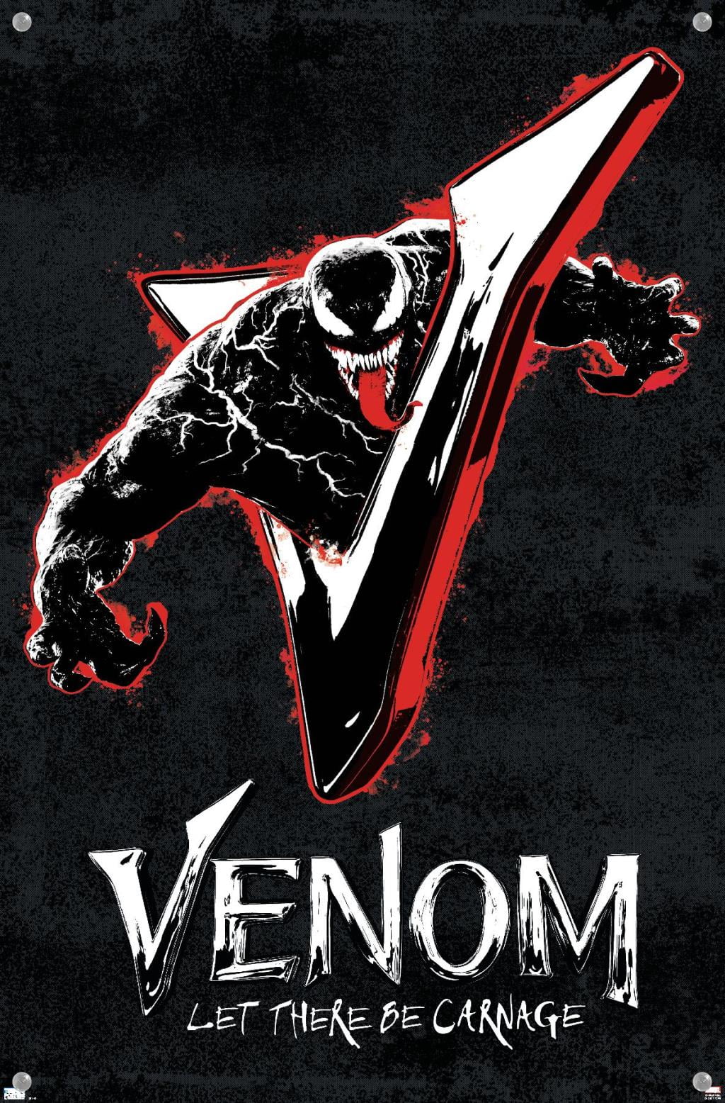 Marvel Venom: Let There be Carnage - V Graphic Wall Poster with Pushpins, 14.725" x 22.375"