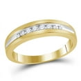 thumbnail image 3 of Solid 10K Yellow and White Gold Two Tone His and Hers Real Natural Diamond Trio Three Rings Set Cluster Matching Rings Wedding Band Set 5/8 Carat - ( .63 Cttw ) - Ladies Size 8.5 - Mens Size 11.5, 3 of 6