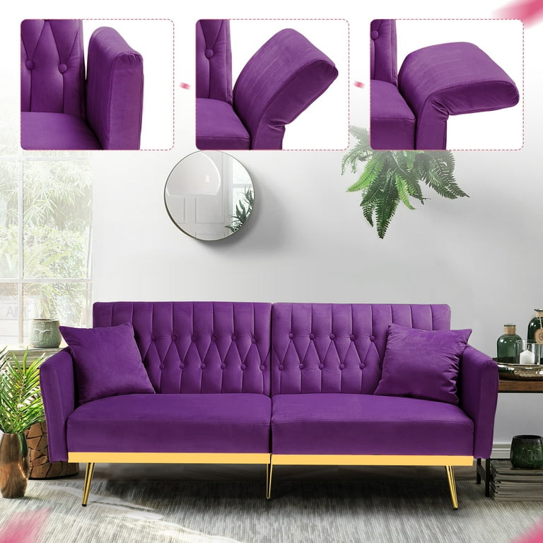 Purple futon couch discount