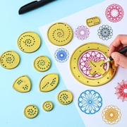 Spiral Art Gear Geometric Ruler Circle Template, for Drawing Plastic Template Ruler Drawing Kit Spiral Curve Stencils with Pens Paper for DIY Art Crafts Sketch
