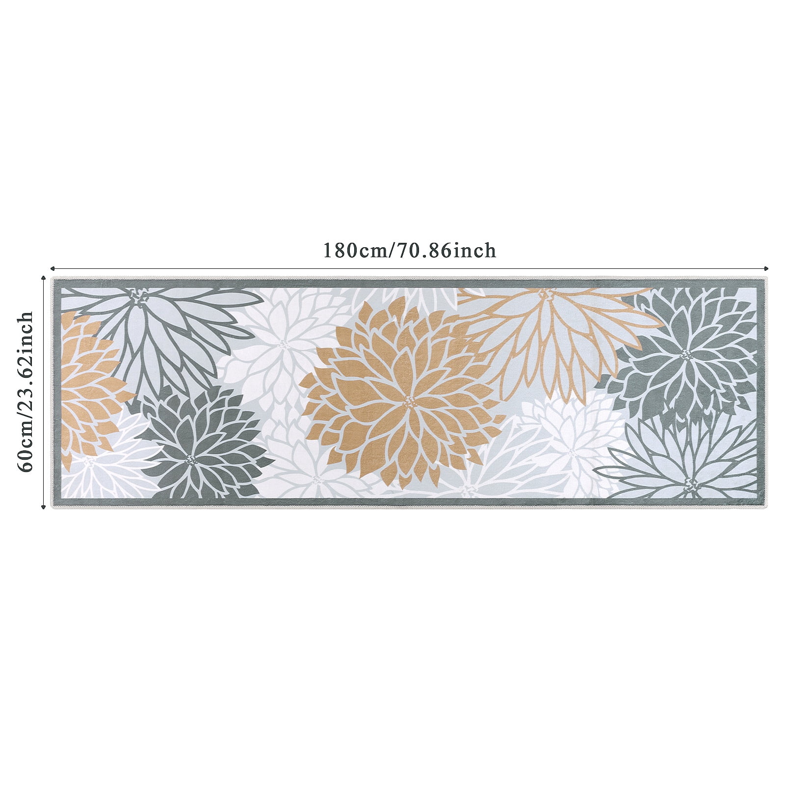 Runner Rugs for Hallway, Yamaziot 2'x6' Laundry Room Rug Mat, Washable Non Slip Kitchen Rugs and Runners, Bathroom Floor Carpet, Beige
