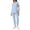 33# Light Blue, variant on Scrub for Women Set Stretch Scrub Top & Jogger Pants Zipper Crew Neck Anti-Wrinkle Scrub Suit Medical Uniform Grey S
