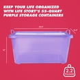 thumbnail image 3 of Life Story 55 Qt Stackable Storage Bin, Light Duty Lidded Container, Purple, 12 Pack, 3 of 8