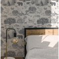thumbnail image 5 of LTMATE Black & White Woodland Toile Wallpaper – Self-Adhesive, Non-Woven Fabric – Forest Animals & Tree Design – 120in x 24in – Eco-Friendly, No VOCs, Ideal for Boys’ Rooms & Nurseries, 5 of 6