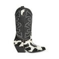 thumbnail image 2 of Steve Madden West Black/White Pull On Pointed Toe Block Heel Western Boots (34, 7), 2 of 9
