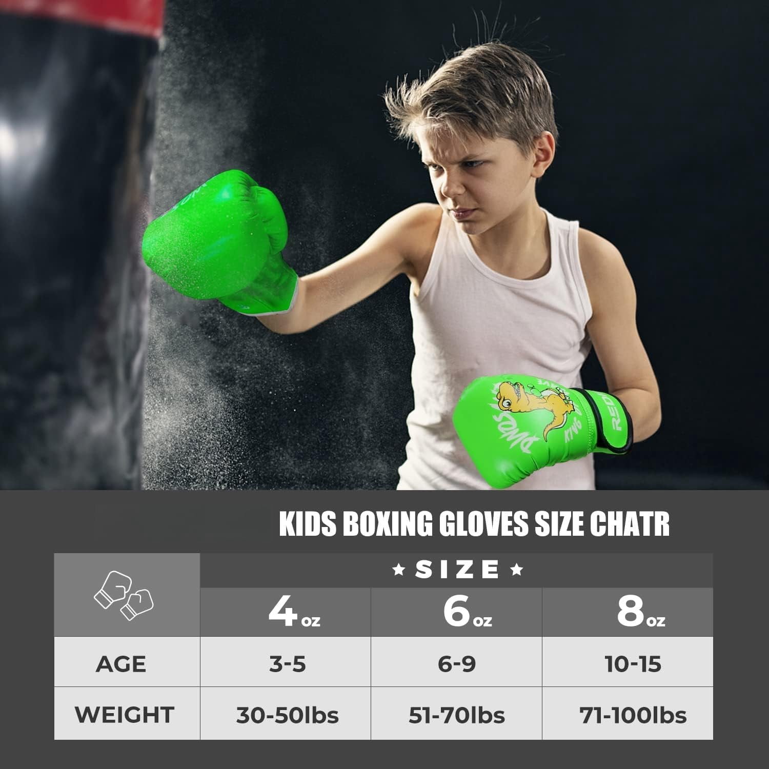 Boxing Gloves for Boys and Girls, Youth Boxing  Gloves for  3-15, 4&6OZ Punching Bag Kickboxing Thai Mitts MMA  Sparring Gloves