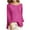 Hot Pink, variant on tarylea Plus Size Tops for Women Scoop Neck Long Sleeve Shirts Solid Color Loose Blouse Fall Dailywear Casual Wear