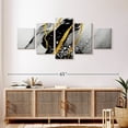 thumbnail image 3 of Elephant Stock Gold Foil Abstract Wall Art - Horizontal Multi Panel Canvas - Living Room Wall Decor - Abstract Multi Panel - Black And Gray Decor - 55" x 24", 3 of 8