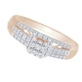 thumbnail image 2 of AFFY Princess & Round Shape White Natural Diamond Engagement Ring In 10k Rose Gold (0.5 cttw) Ring Size-4.5, 2 of 2