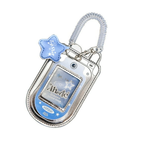 Necvior Photocard Holder with Retractable Spring Coil Keychain, Card Protective Case