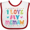 thumbnail image 3 of Inktastic I Love My Memaw for Granddaughter Girls Baby Bib, 3 of 4