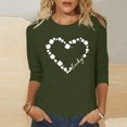 thumbnail image 1 of iTNHFP Hauts de Sortie Mode Décontractée pour Femmes Col Rond Imprimé Lettre de la Saint-Patrick T-Shirt Manches 3/4, 1 of 5