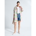 thumbnail image 3 of Free Assembly Women's and Women's Plus Floral Car Coat with Long Sleeves, Sizes XS-4X, 3 of 6