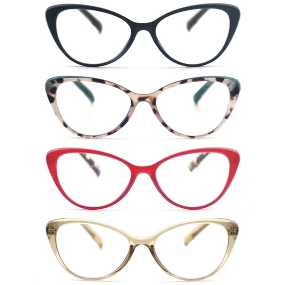 MODFANS Blue Light Blocking Reading Glasses for Women, 2.50 Cat Eye Ladies Readers with Spring Hinges,Anti Glare & Eyestrain Relief Computer Eyeglasses
