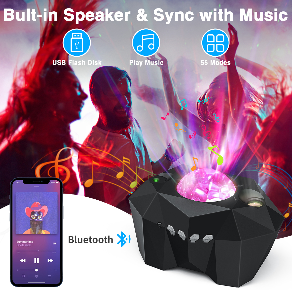 GPED 3-in-1 Star Galaxy Projector with Remote and Music photo 6