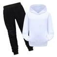 thumbnail image 1 of Hiiyo Boys Casual Active Outfits Solid Color Pullover Hoodie Sweatpants Set, 1 of 3