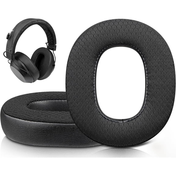 SOULWIT Mesh Fabric Replacement Earpads for Plantronics BackBeat FIT 6100 (FIT6100) Wireless Bluetooth Headphones, Ear Pads Cushions with Noise Isolation Foam, Added Thickness
