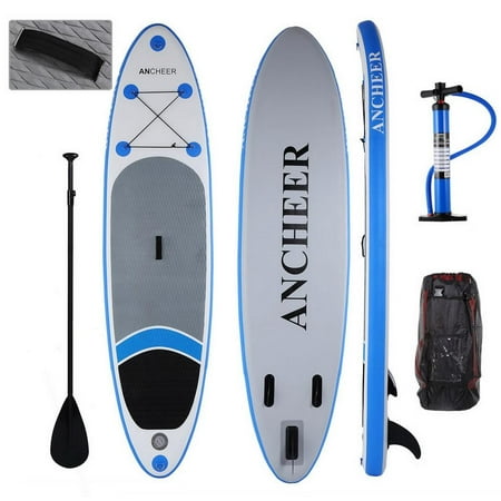 Hifashion inflatable Stand Up Paddle Board SUP w/ Adjustable Paddle Travel Backpack,Blue Sup Inflatable Paddle