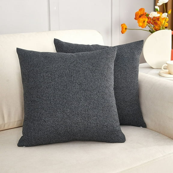 Nmkwnr 2 Pack Square Decorative Linen Throw Pillow Covers, Solid Color Cushion Covers Pillow Covers for Couch, Sofa, Chair, 24 x 24 inch