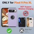 thumbnail image 5 of KOMI for Google Pixel 9 Pro XL Case, Slim Fit Case for Pixel 9 Pro XL with Metal Ring Holder Kickstand, Dual Layer Shockproof Protective Phone Case for Google 9 Pro XL 6.8", Purple, 5 of 5