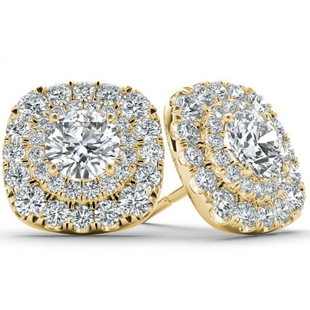 1 Carat T.W. Diamond 10kt Yellow Gold Double-Halo Stud Earrings