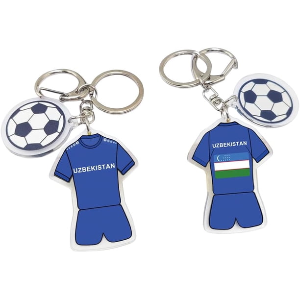 Yanonmyfd2026 World Cup Soccer Keychain - World Cup Pride Accessory, Football Fan Gift & Souvenir (2PCS),Uzbekistan