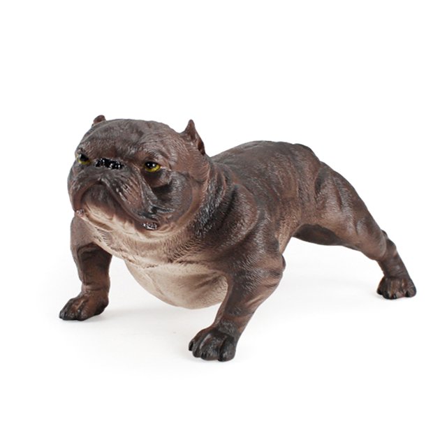 Visland Figurine Réaliste Bully Dog Modèle Animal en PVC Jouet pour Enfants Décoration de Table