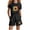 Black, variant on Girls' Elastic Waist Clothes Casual 4th of July Short Sleeve Crewneck Shirts and Shorts with Drawstring Summer 2 Piece Sets Red 130