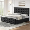 thumbnail image 3 of Bed Frame with 4 Storage Drawers and Adjustable Headboard, Upholstered Mattress Foundation with Skin-Frienly Linen, No Box Spring Neede, 3 of 9