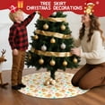 thumbnail image 5 of 36 Inch Christmas Tree Skirt – Velvet Plush Tree Mat, Soft Thickened Polyester with Red Ties, Single-Sided Printing, Available in 30in/36in/48in, Perfect for Holiday Xmas Tree Decoration, 5 of 7