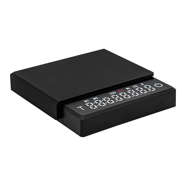 Báscula de café para cocina, herramienta de barista, recargable por USB, regalos de cumpleaños, café digital Negro