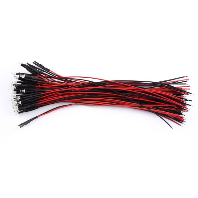 Diffused LED Diodes, Flexible Cable Pre-wired LED, Energy Saving 50pcs For Hobby Lighting Industrial Toys