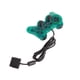 thumbnail image 4 of Para controlador de juegos con cable PS2, agarre cómodo, duradero, doble vibración, con cable, transparente, color verde, 4 of 7
