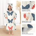 thumbnail image 3 of FORMRS Wearable Blanket Hoodie with Sleeves for Kids Cozy Flannel Sweatshirt, Orange Butterflies, 3 of 7