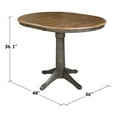 thumbnail image 4 of International Concepts 36" round top ped table with 12" leaf - 36.1"h - counter height, 4 of 11