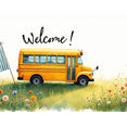 thumbnail image 4 of Watercolor Style Welcome Banner with Yellow School Bus and Floral Elements Backdrop Decorations for School Events Party Openings Community Gatherings and Classroom Decor, 4 of 4